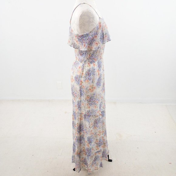 Vintage 90s Joie L Easter Dress Silk Floral Printed Long Maxi Sundress - Picture 7 of 9